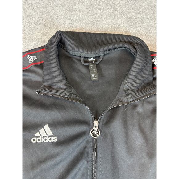 Adidas Tango Tape Club House Track Jacket Mens XL Black Red Full Zip Athleisure - Picture 2 of 6